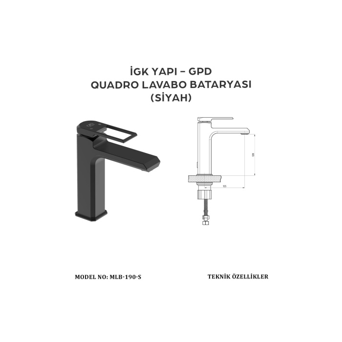 Mlb190-s - Quadro Lavabo Bataryası(SİYAH)