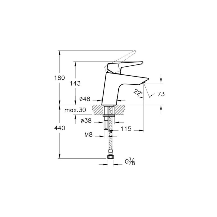 ARTEMA A42440 Solid S Lavabo Bataryası