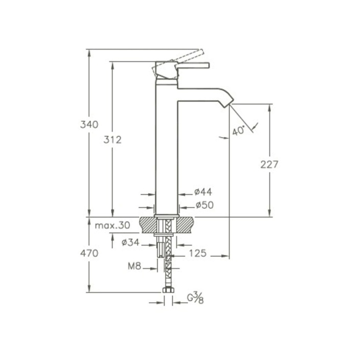 ARTEMA Minimax S A41990 Yüksek Lavabo Bataryası, Krom