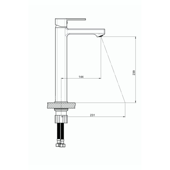 GPD Pedra Set Üstü Lavabo Bataryası Siyah Msl160-s