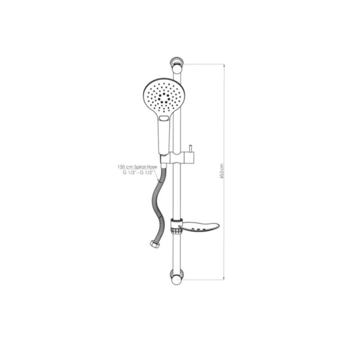 GPD PETRA Siyah Banyo Lavabo Sürgülü Duş Seti Mlb160-s-mbb160-s-dst57-s