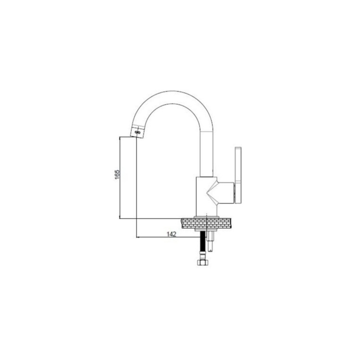 GPD Gildo Mtl165-s Tek Gövde Lavabo Bataryası Siyah