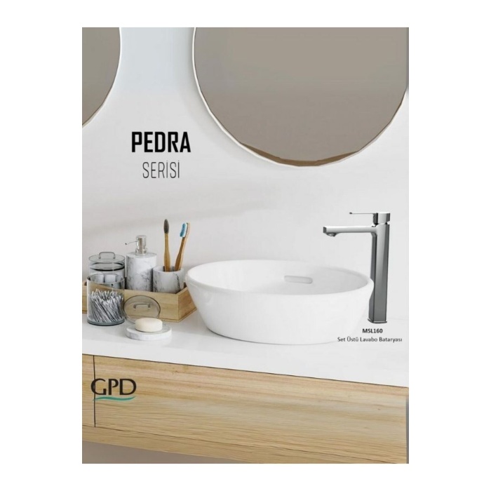 GPD PEDRA SET ÜSTÜ LAVABO BATARYASI KROM MSL160