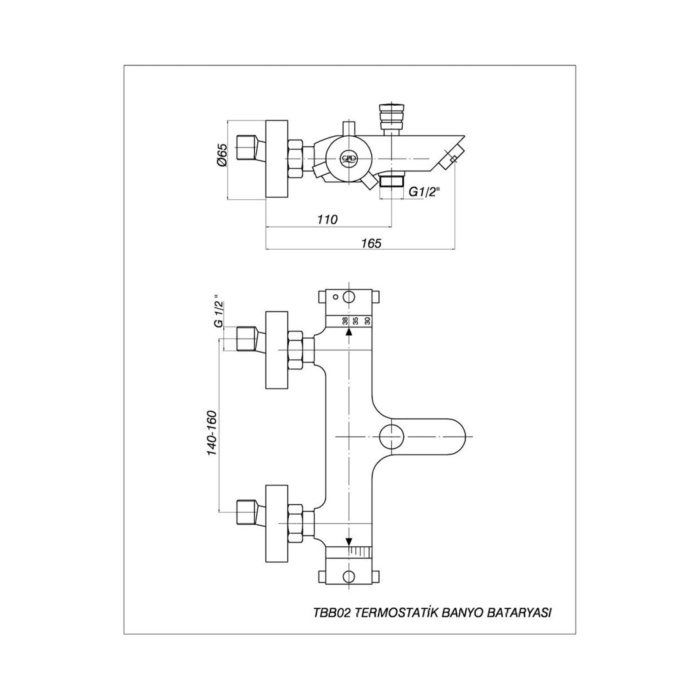 GPD Termostatik Banyo Bataryası Tbb02