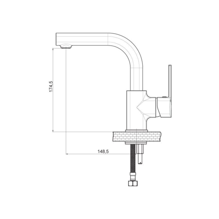 GPD Pedra Tek Gövde Lavabo Bataryası Mtl160