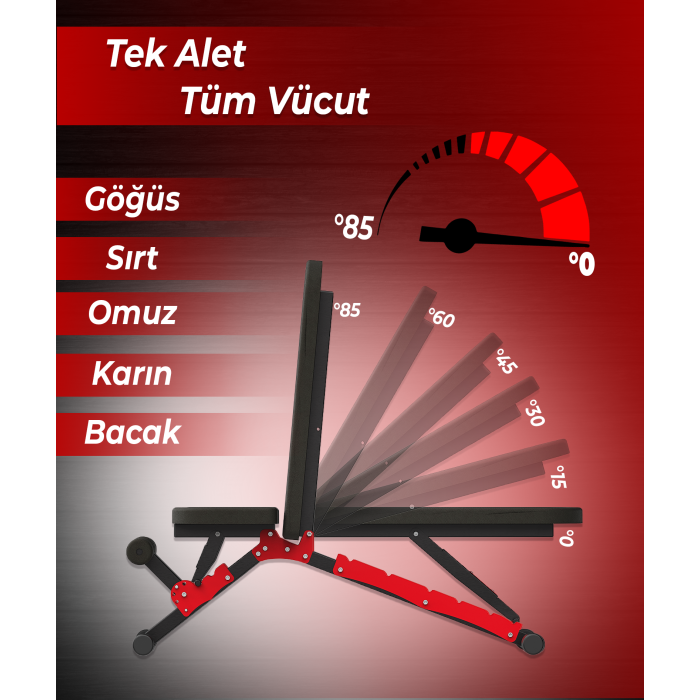 Rota Berlin 2100 Yerli Üretim Fonksiyonel Ağırlık Sehpası-Ayarlanabilir Bench Press Sehpası- Mekik Sehpası