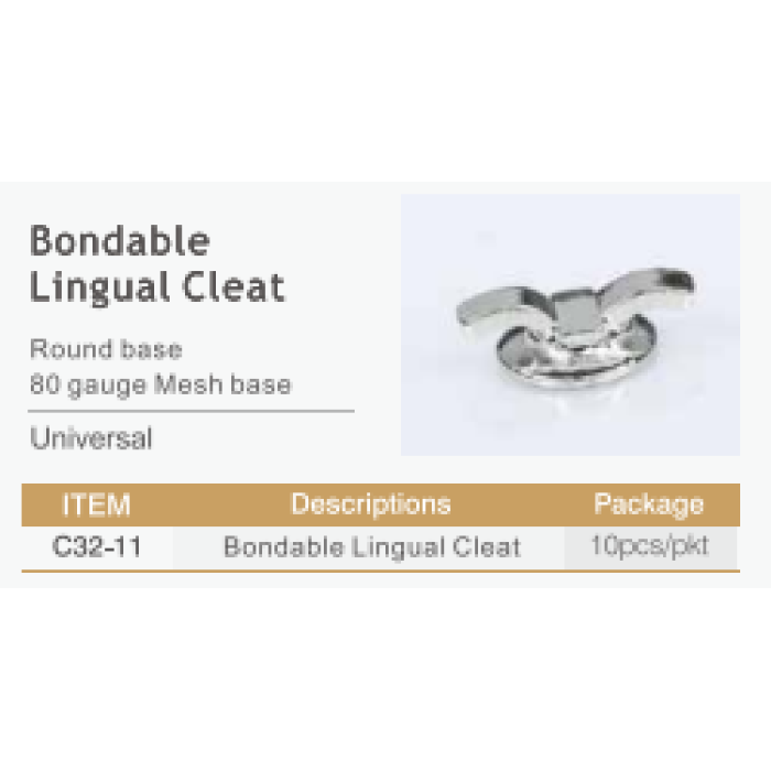Lingual Cleat Bondable Round 10lu Paket