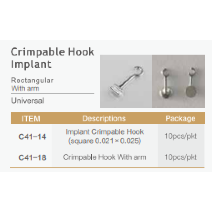 Crimpable Hook With Arm 10lu Paket