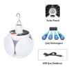 Solar Güneş Enerji Ve Usb Sarjlı 5 Kanatlı Bahçe Aydınlatma Led Askılı Pratik Kamp Lamba