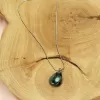 Labradorit Doğal Taşı Zincirli El Yapımı Kolye Uç: 2 cm Zincir: 20 cm Kutulu