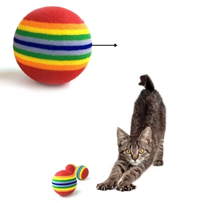 Sünger Kedi Köpek Çiğneme Ve Oyun Topu 4 Adet