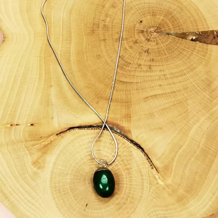 Aventurin Doğal Taşı Zincirli El Yapımı Kolye Uç: 2 cm Zincir: 20 cm Kutulu