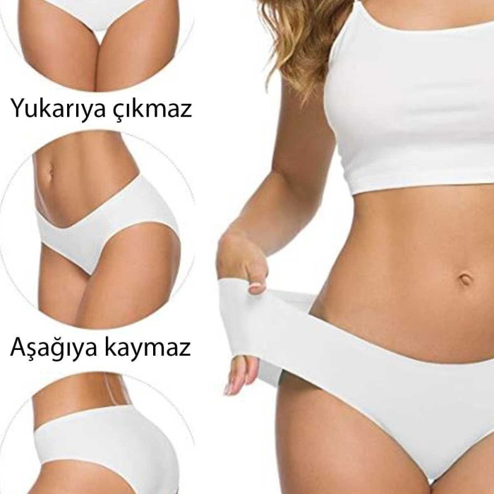 7 Adet Kadın Dikişsiz Lazer Kesim Esnek İz yapmayan Külot S10