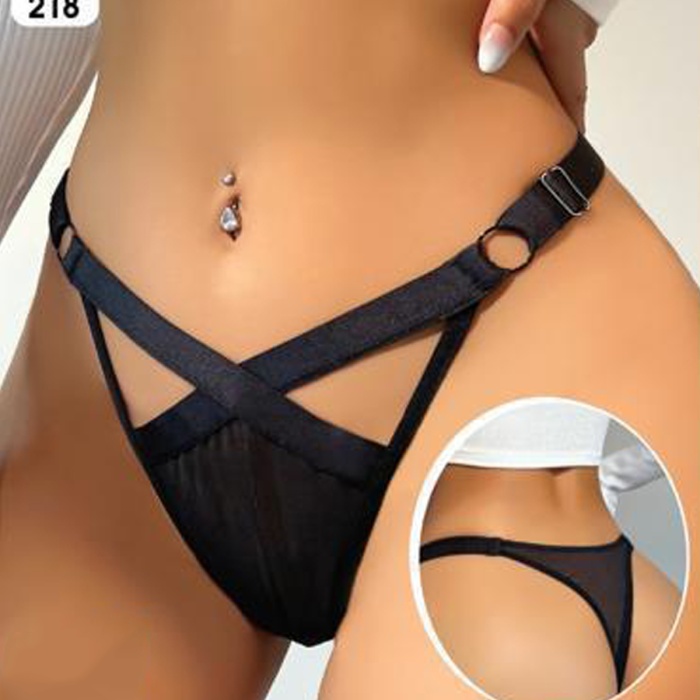 Kadın Fantezi İç Giyim Tanga Külot Perfect Fall D218 Siyah