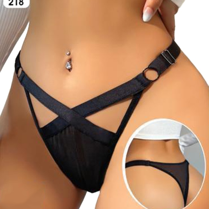 Kadın Fantezi İç Giyim Tanga Külot Perfect Fall D218 Siyah