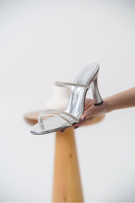 Topuklu Gümüş Kadın Terlik TR20MY24E