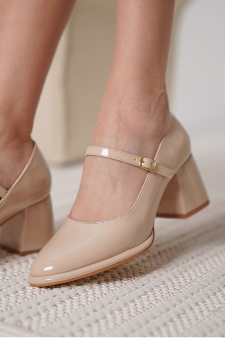 Nude Rugan Kadın Topuklu Ayakkabı TR18MS07B