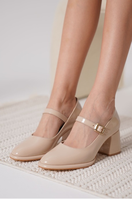 Nude Rugan Kadın Topuklu Ayakkabı TR18MS08B