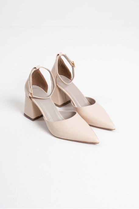 Bej Rugan Kadın Topuklu Ayakkabı TR08MS11B