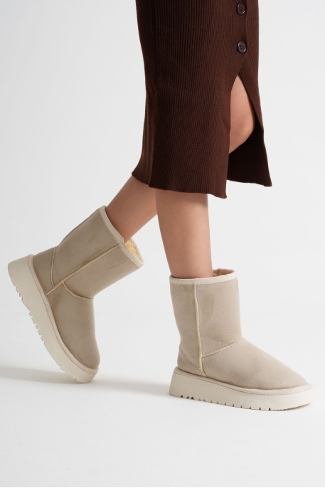 Kadın Bej Kışlık Kürklü Bot TR14MK04B