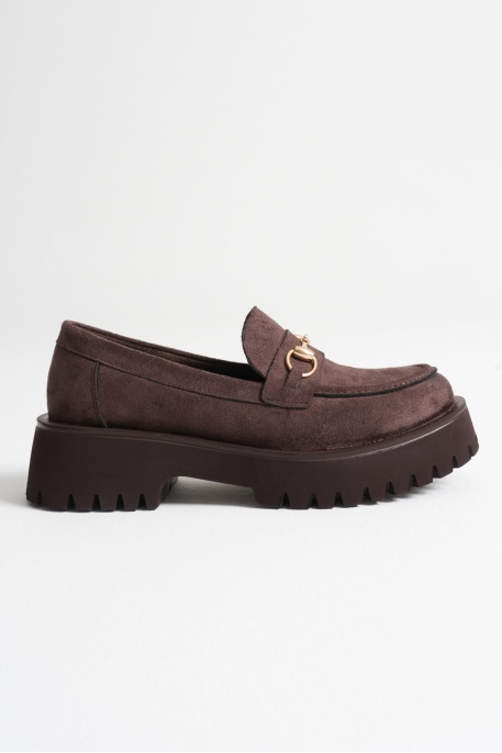 Toka Detaylı Acı Kahve Süet Günlük Loafer Ayakkabı TR10MS04E