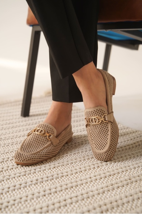 Kadın Süet Bej Günlük Ayakkabı TR27MS02B