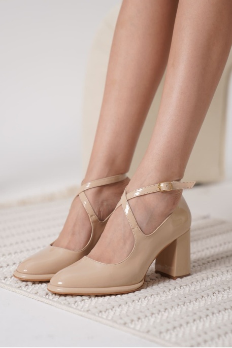 Nude Rugan Kadın Topuklu Ayakkabı TR18MS09B