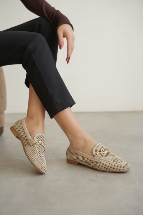 Kadın Süet Bej Günlük Ayakkabı TR27MS02B