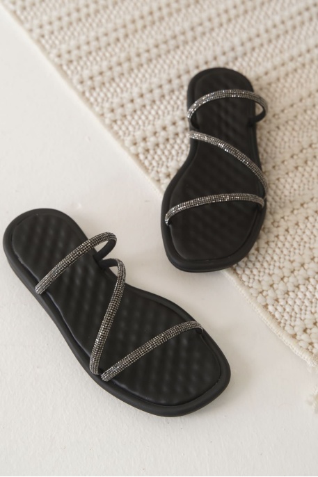 Siyah Kadın Taşlı Terlik TR28MY03A