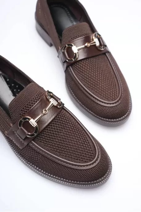 Acı Kahve Kadın Loafer Metal Tokalı Rahat Günlük Ayakkabı TR30MS02C