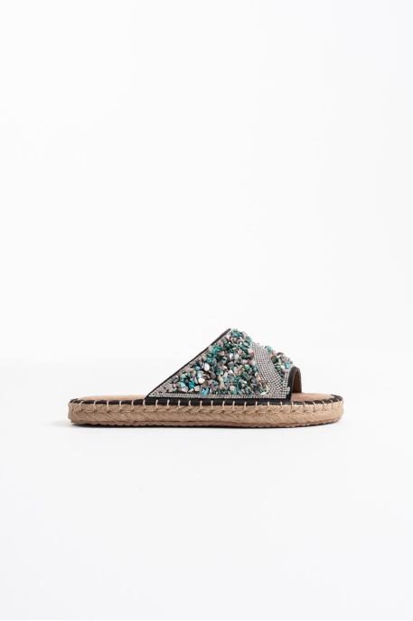 Kadın Siyah Taş İşlemeli Terlik TR35MY08A