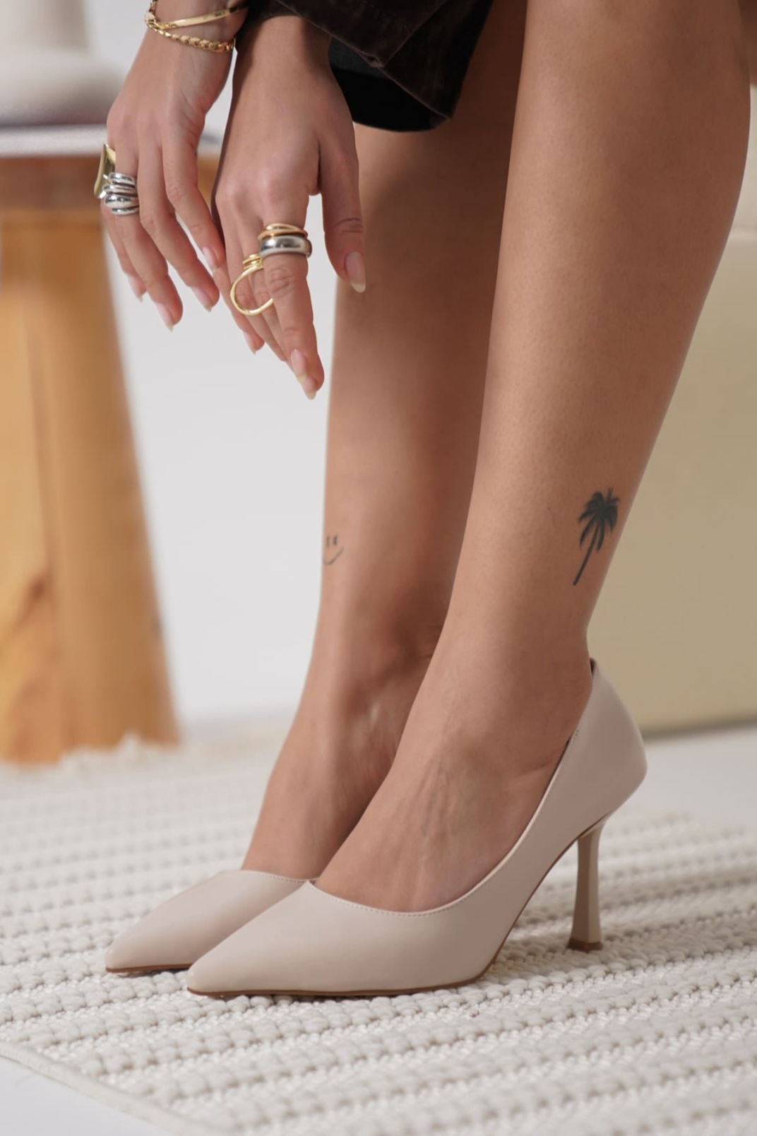 Kadın Mat Bej Stiletto TR08MS26B