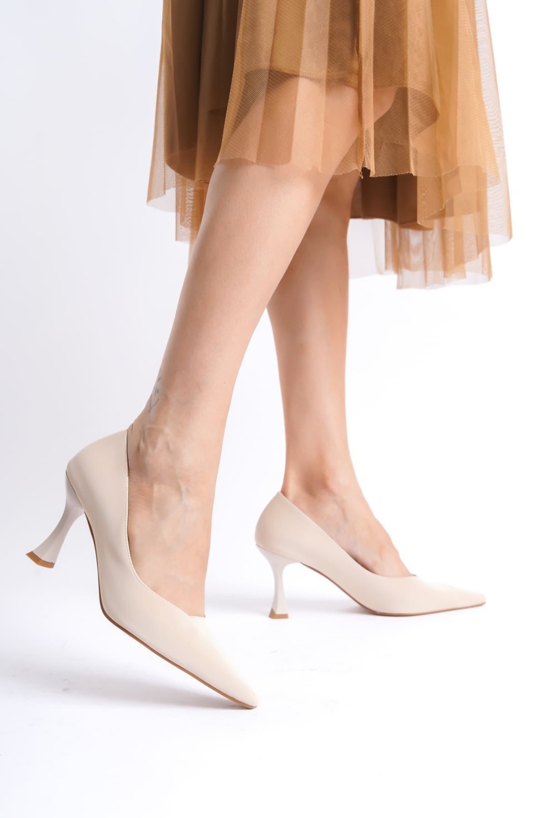 Kadın Bej Saten Stiletto TR08MS27E