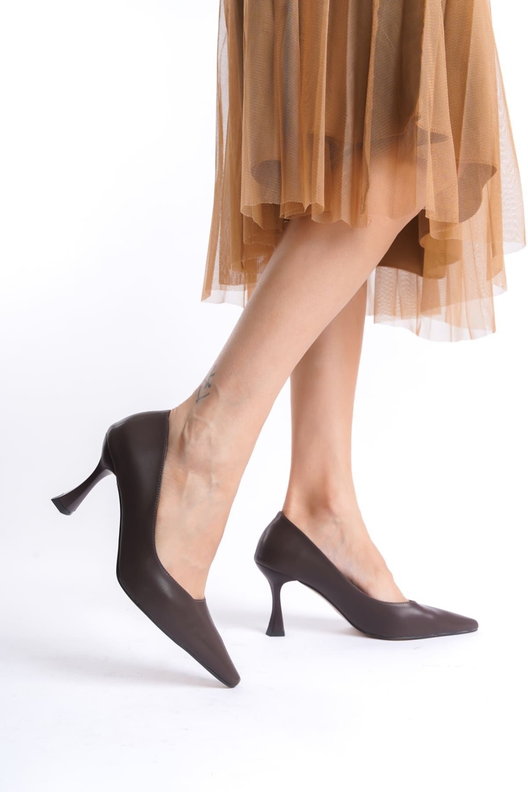 Kadın Mat Acı Kahve Stiletto TR08MS27L