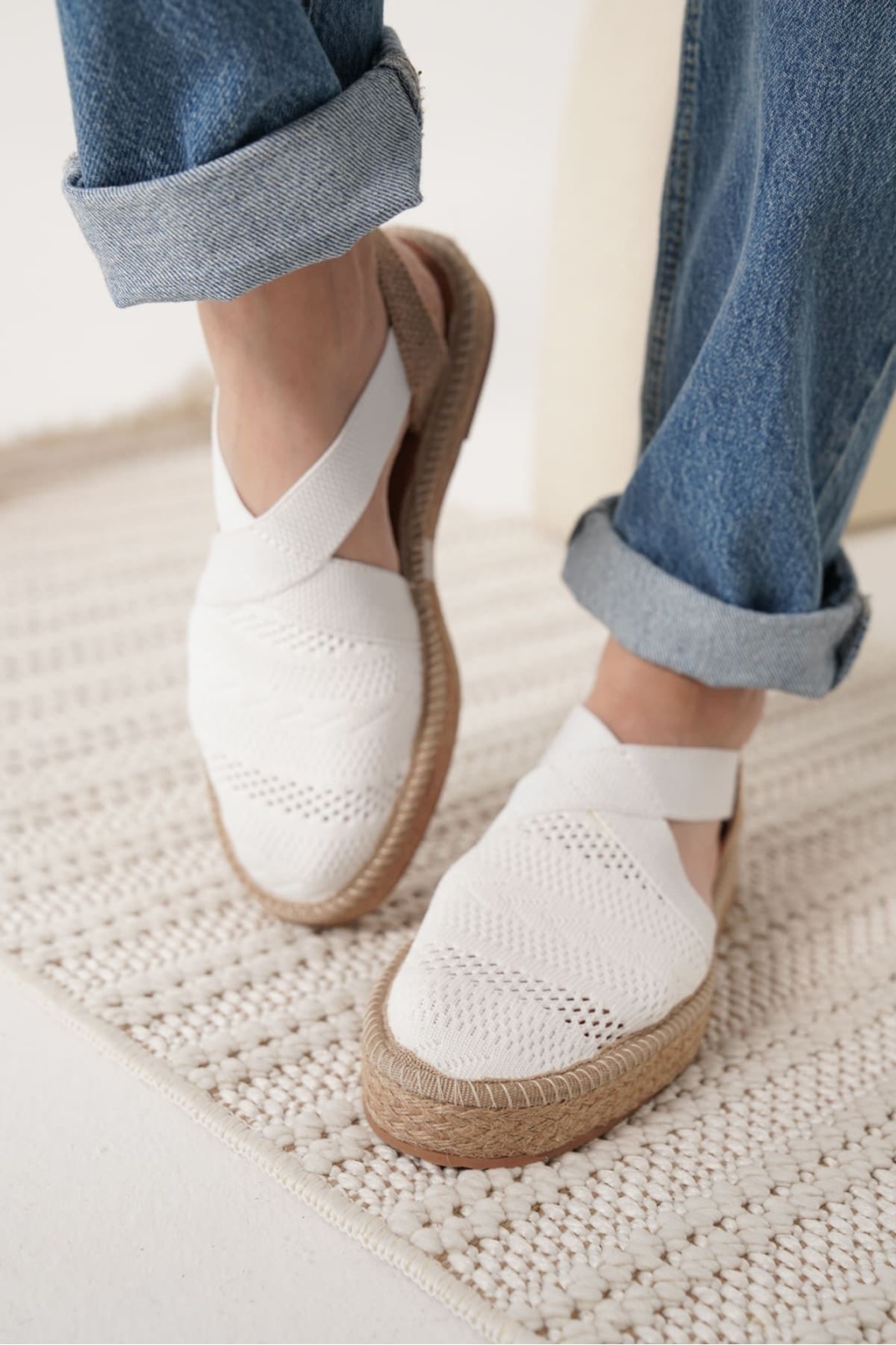 Kadın Beyaz Espadril Ayakkabı TR19MY01B