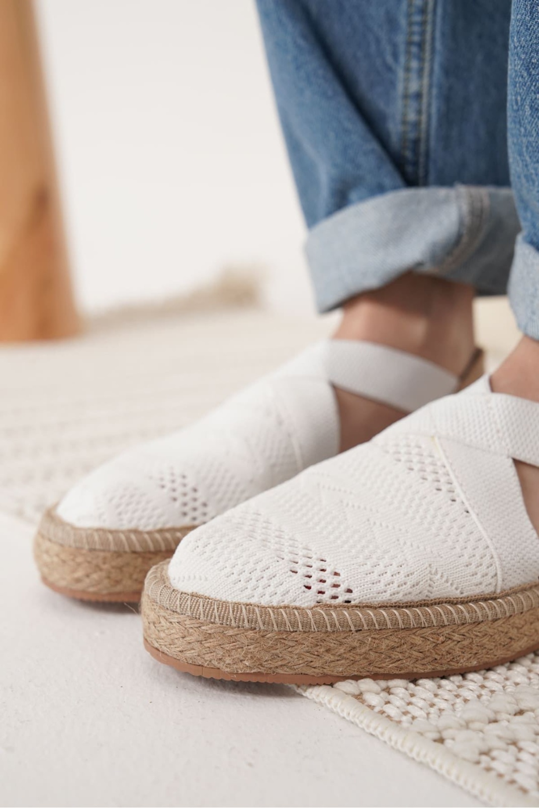 Kadın Beyaz Espadril Ayakkabı TR19MY01B