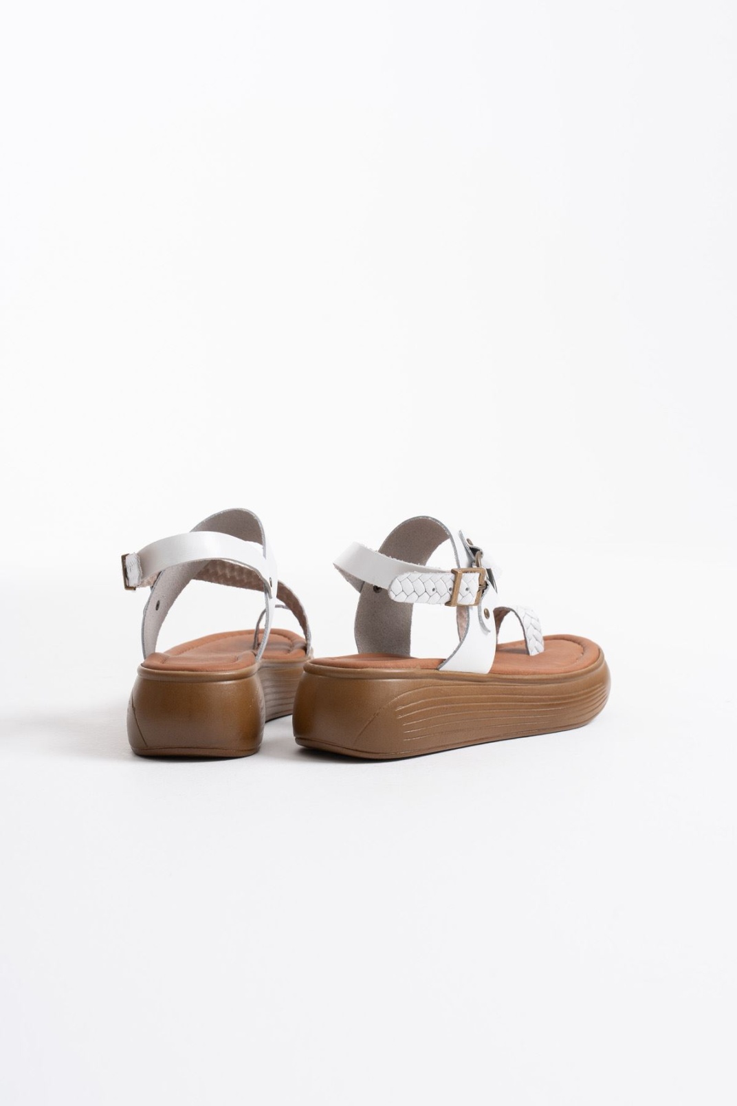 Beyaz Hakiki Deri Sandalet TR31MY64B