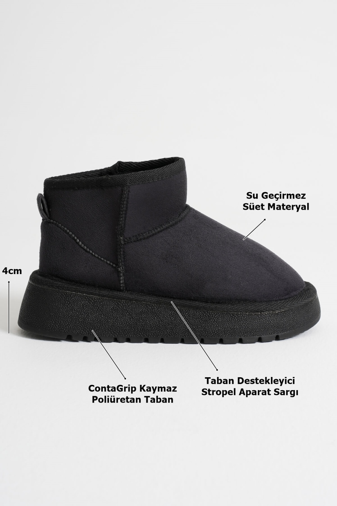 Kadın Siyah Kışlık Kürklü Bot TR14MK03A