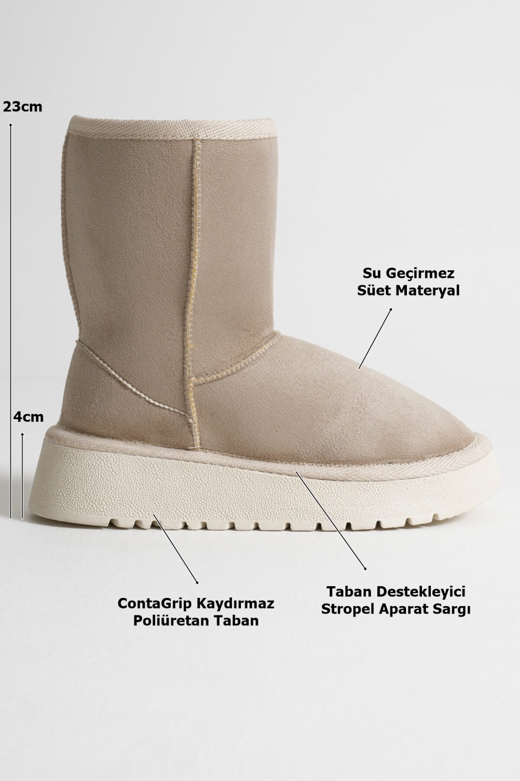 Kadın Bej Kışlık Kürklü Bot TR14MK04B