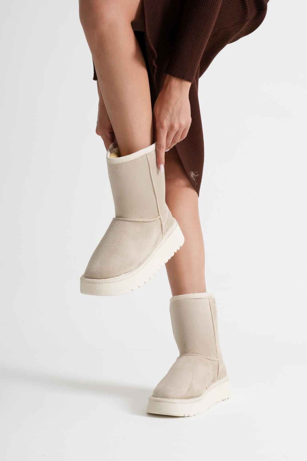 Kadın Bej Kışlık Kürklü Bot TR14MK04B