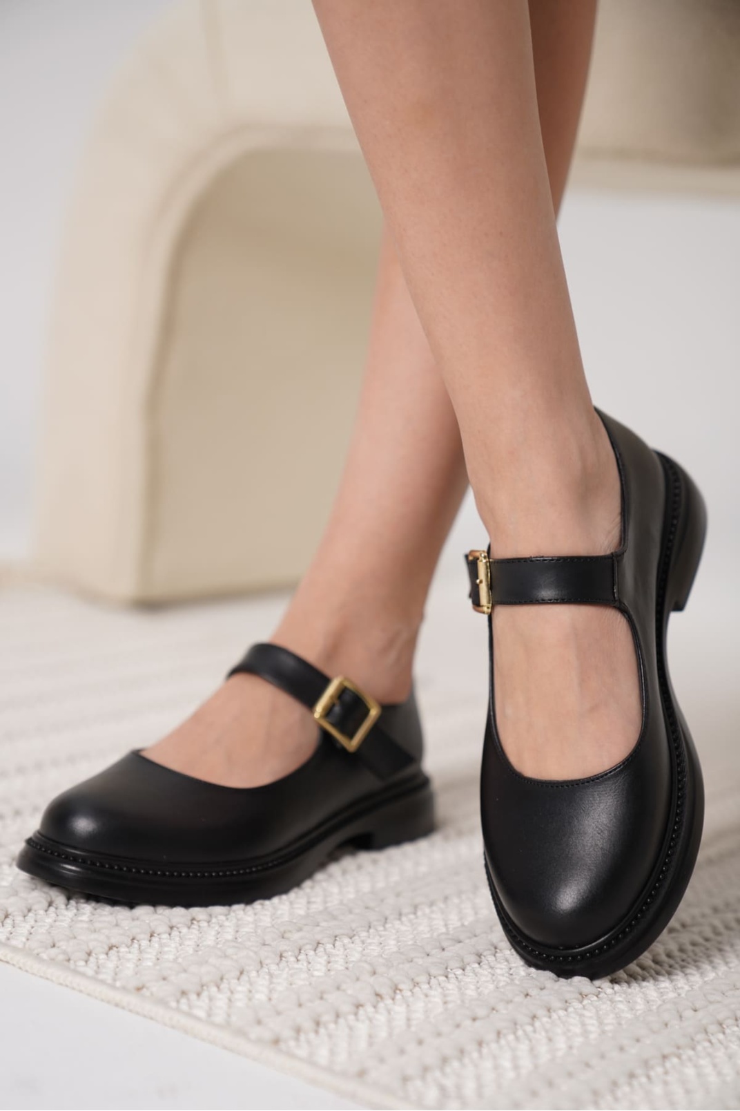 Siyah Gunluk Mary Jane Ayakkabı TR09MS01D