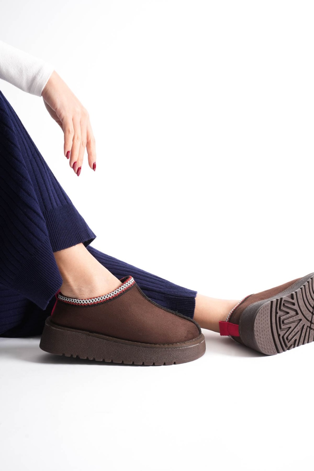 Kadın Acı Kahve Kışlık Kürklü Terlik TR14MK01E