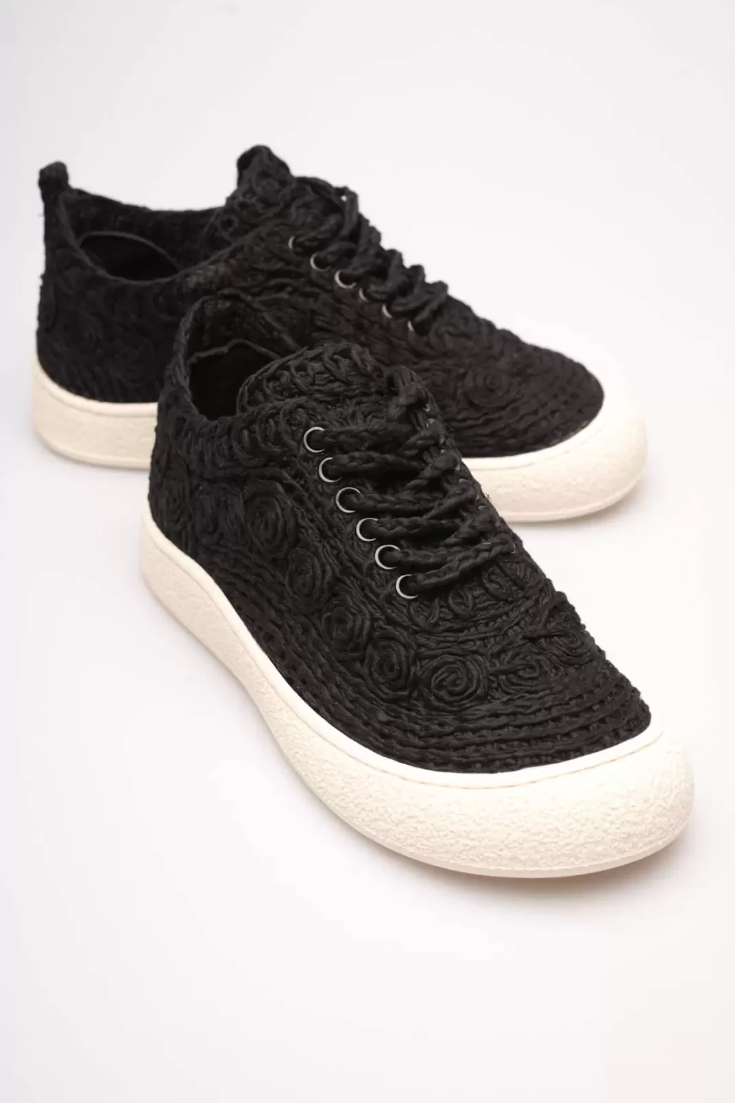 Kadın Bej Örgü Detaylı Günlük Sneaker Rahat ve Hafif Spor Ayakkabı TR01MY01A