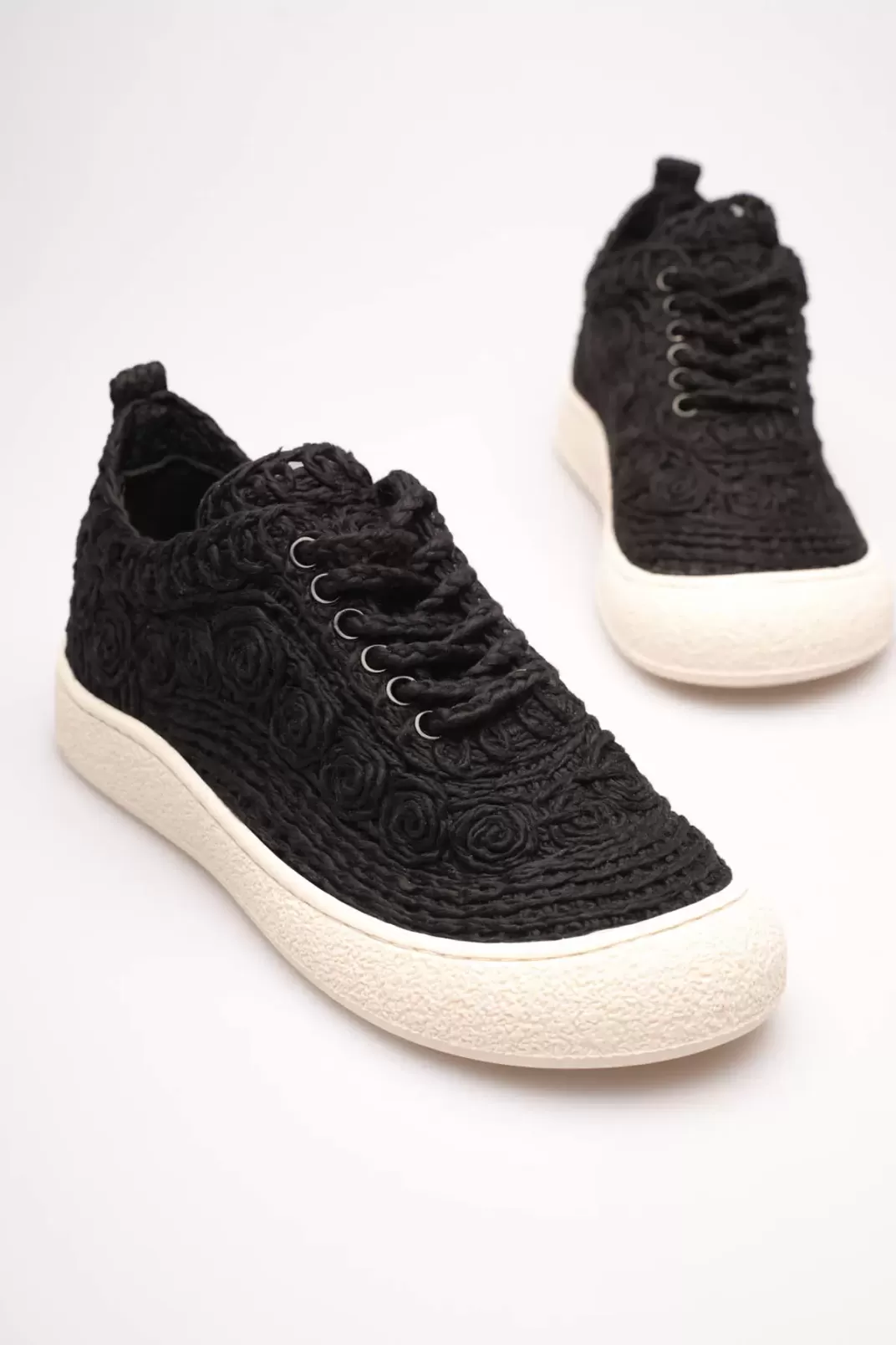 Kadın Bej Örgü Detaylı Günlük Sneaker Rahat ve Hafif Spor Ayakkabı TR01MY01A