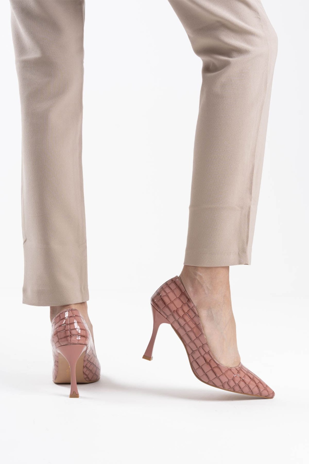 Kadın Somon Kroko Rugan Stiletto TR08MS10B