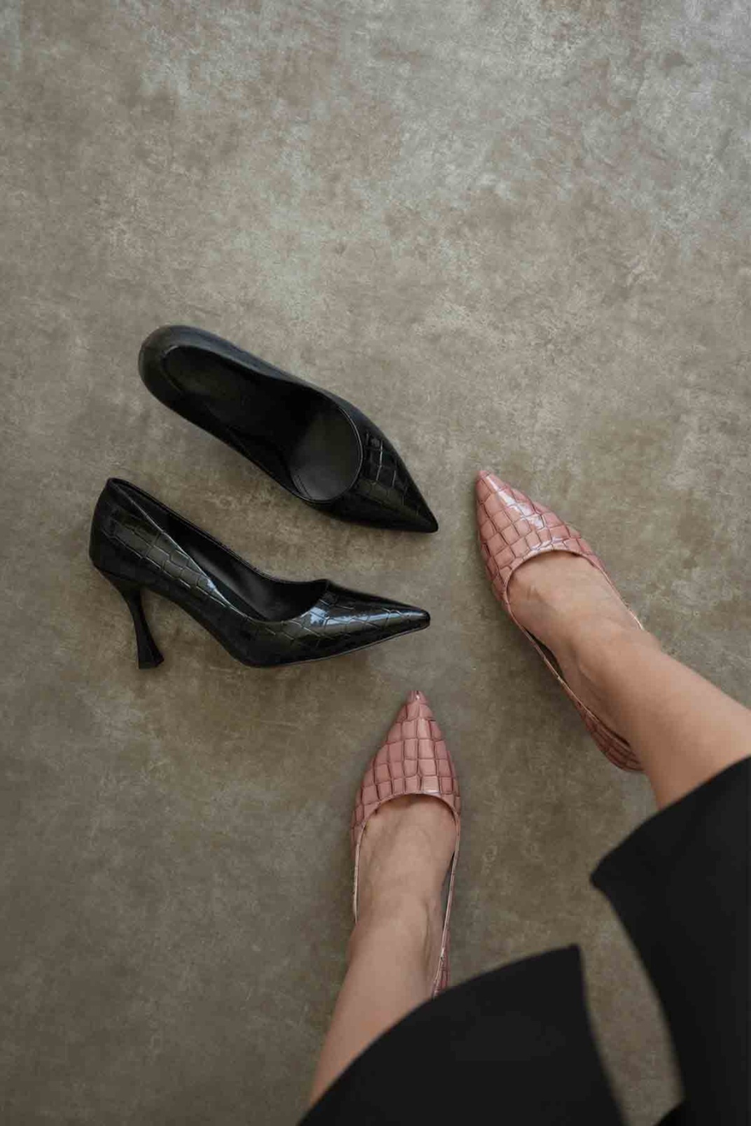 Kadın Somon Kroko Rugan Stiletto TR08MS10B