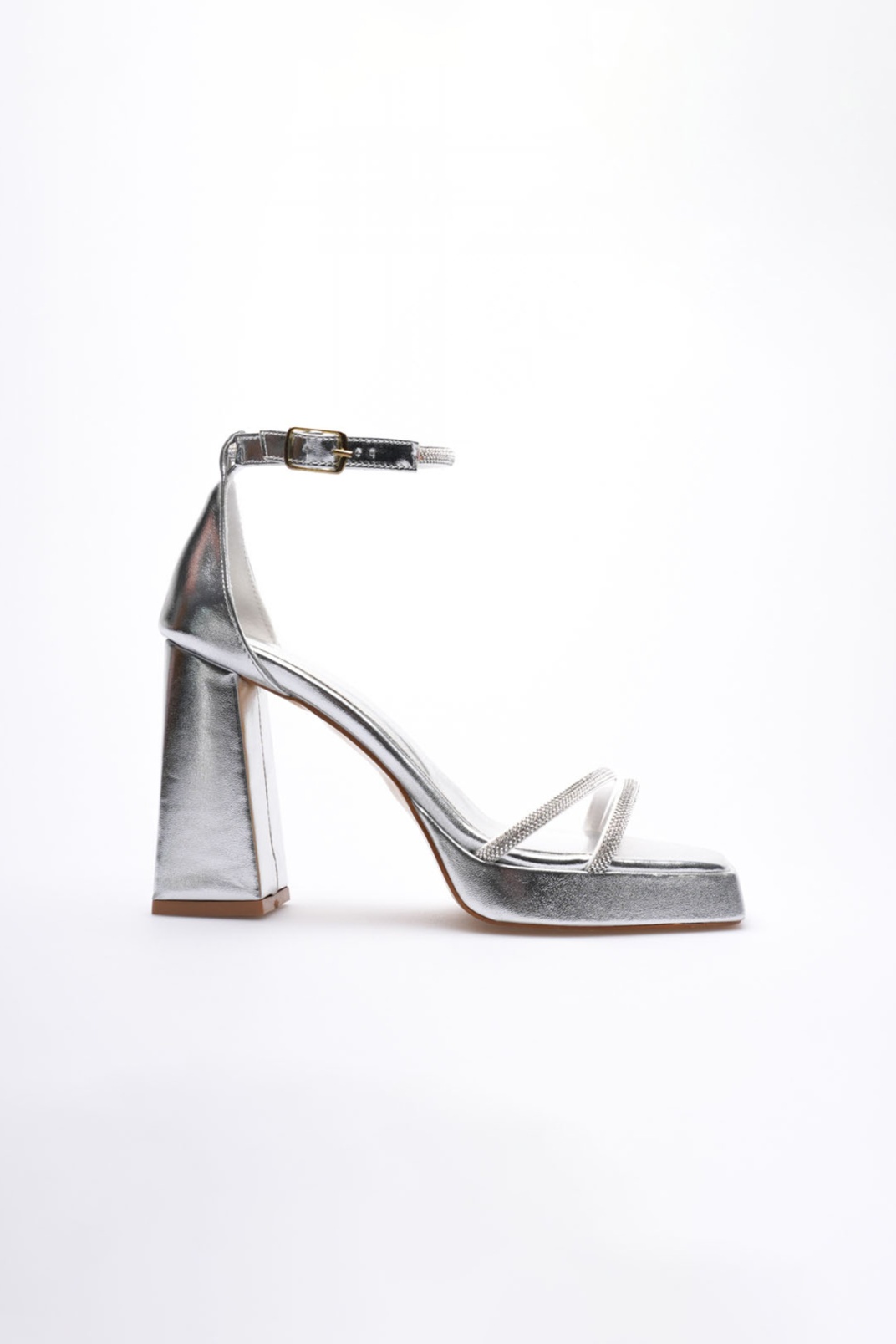 Kadın Gümüş Topuklu Sandalet TR12MY01E