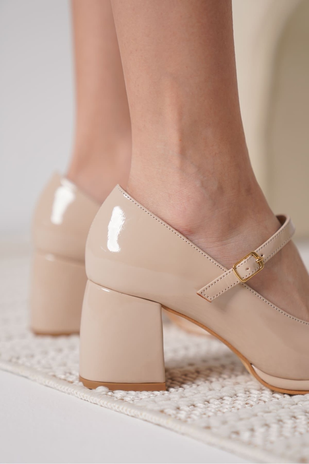 Nude Rugan Kadın Topuklu Ayakkabı TR18MS07B