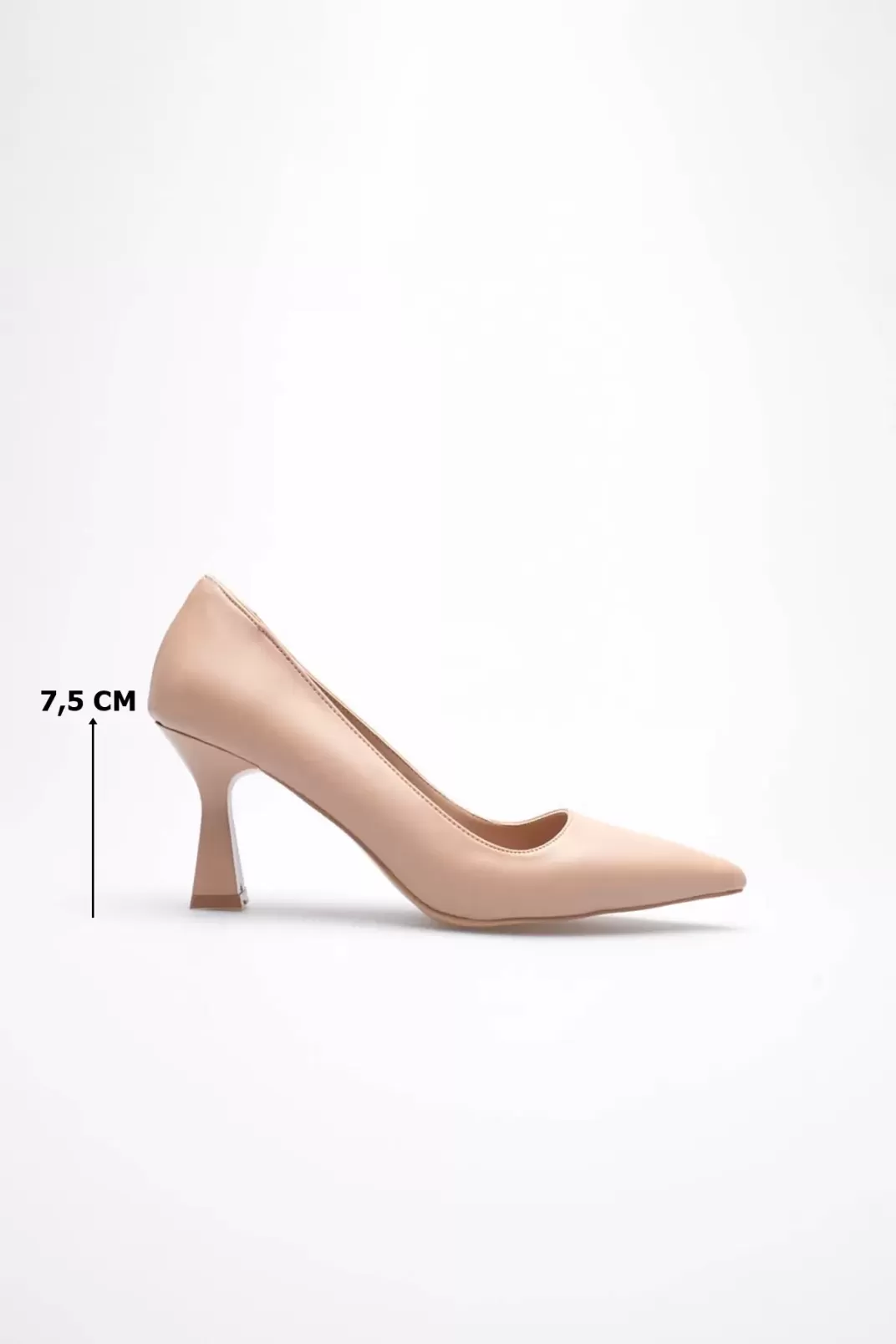 Nude Sivri Burun Orta Topuklu Kadın Stiletto TR20MS02D