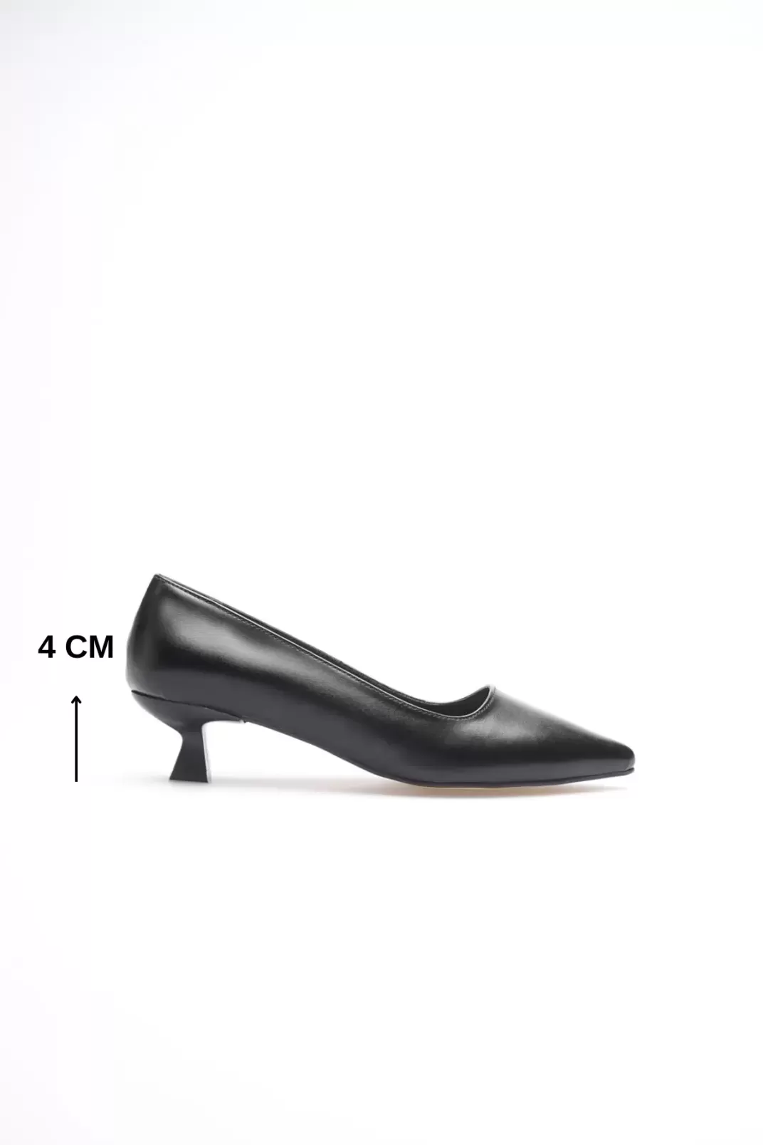 Siyah Kadın Günlük Kısa Topuklu Stiletto Ayakkabı TR20MS03A